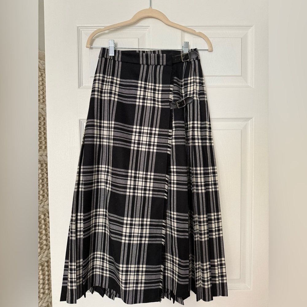 100% Wool Vintage Plaid Skirt